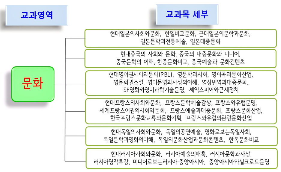 글로벌지역학부 문화 영역 교과목